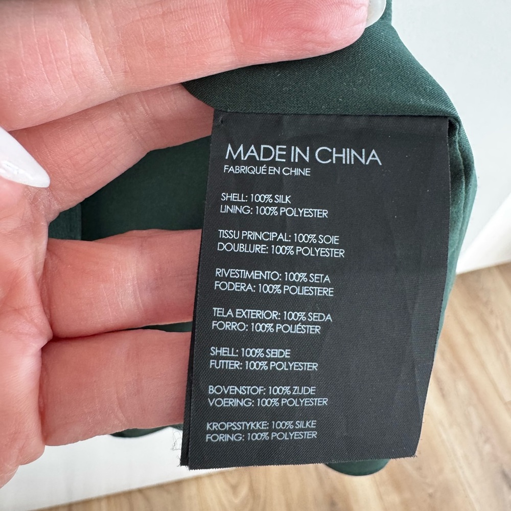 Club Monaco Silk Dark Green Dress - Picture 7 of 11